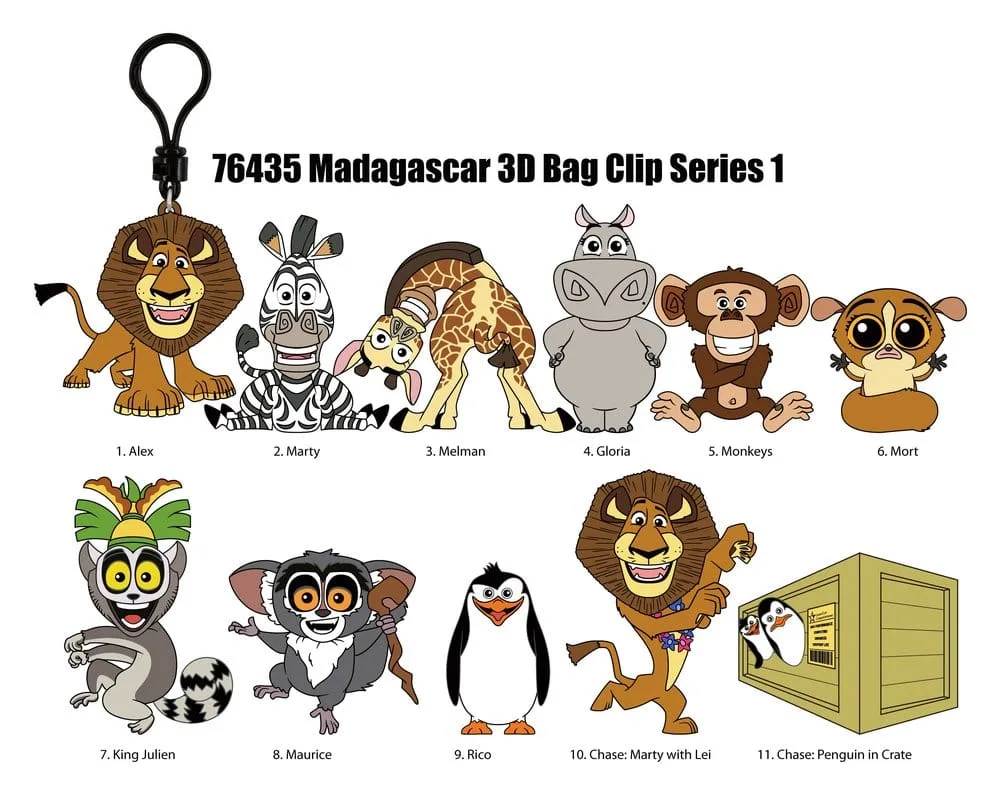 Madagascar Bag Clips – Series 1 Blind Bag Display 24-Pack 3