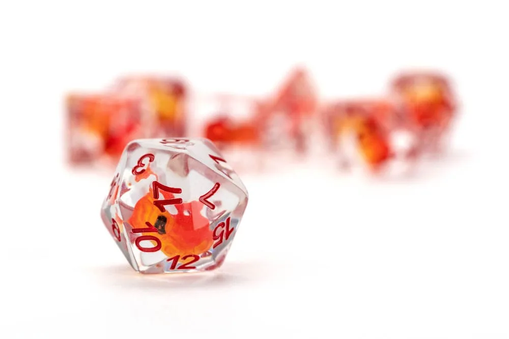 Dragon Storm Dice Set – Red Dragon 7 Pieces 16 mm 3