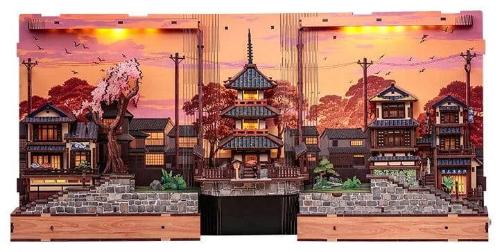 Twilight Sakura Path Book Nook – CuteBee Holzbausatz 23 x 12 cm 6