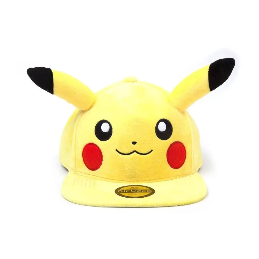 Pokémon Plush Snapback Cap – Embarrassed Pikachu