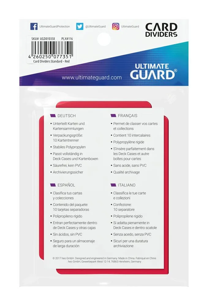 Ultimate Guard Card Dividers – Red 10-Pack 67 x 93 mm 4