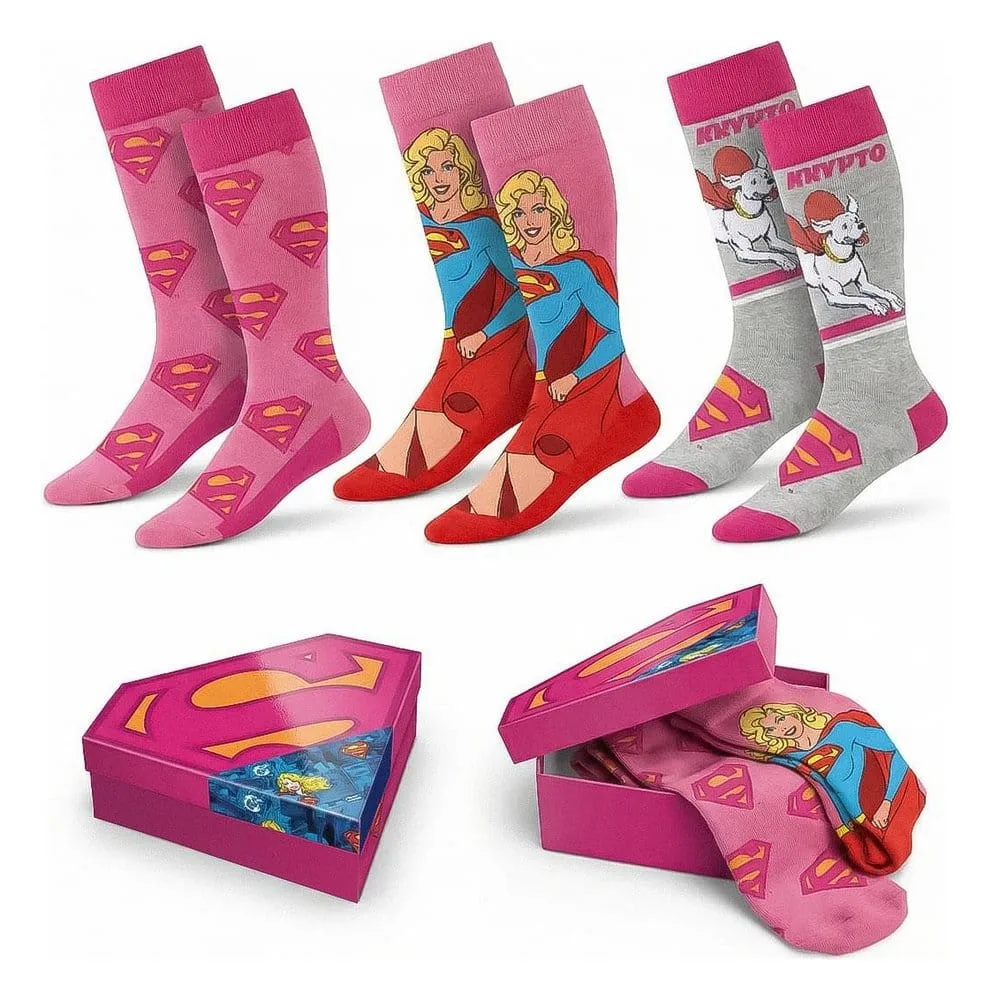 DC Comics Socks – Superman and Supergirl 3-Pack EU 36–43