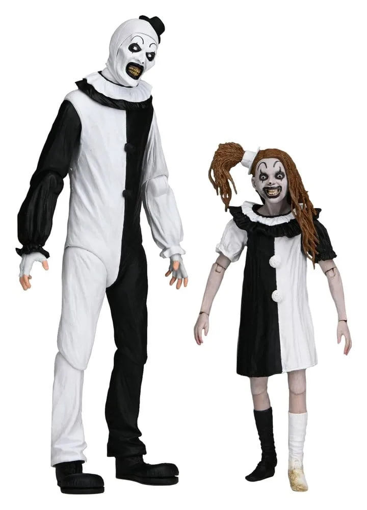 Terrifier 2 Action Figures – Art the Clown and Little Pale Girl 18 cm