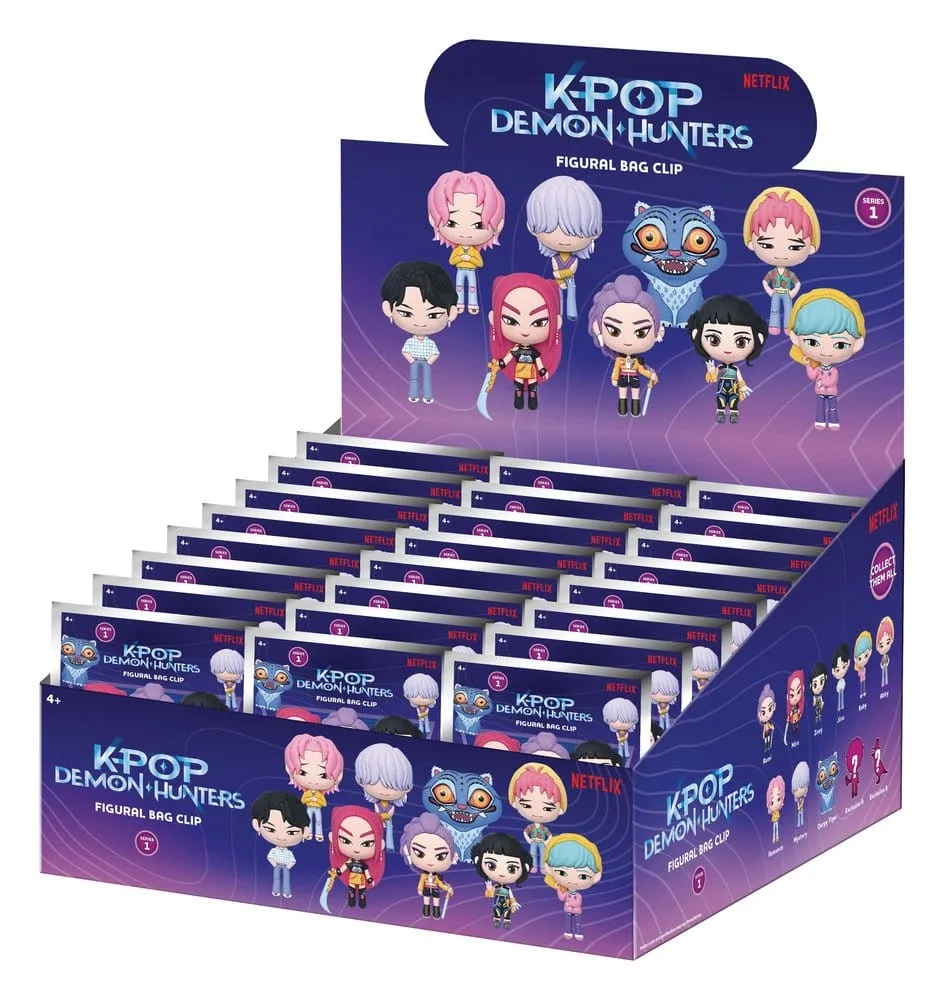 KPop Demon Hunters Bag Clips – Series 1 Display of 24