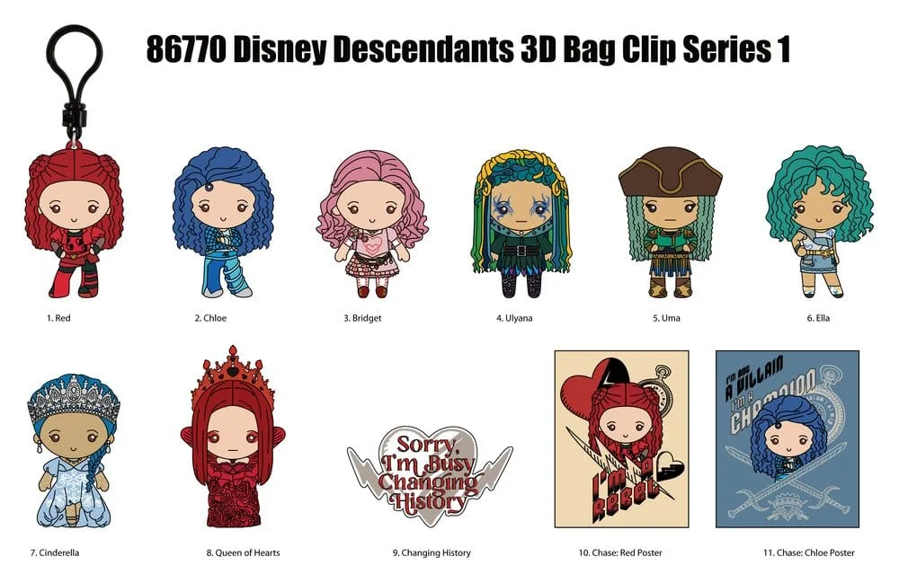 Descendants Bag Clips – Series 1 Display of 24 3