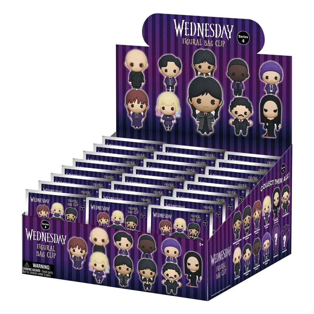 Wednesday 3D Foam Bag Clips – Series 4 Display of 24