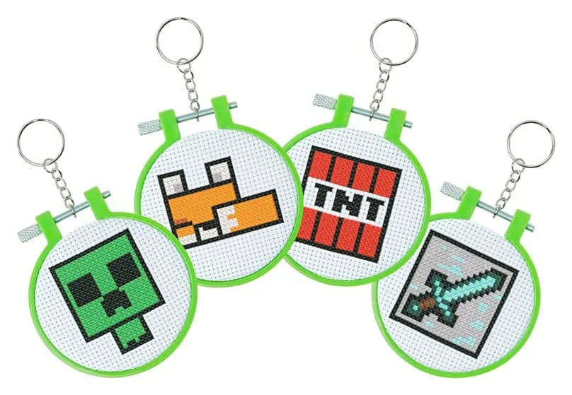 Minecraft DIY Keychain Set – Cross Stitch Charms 3