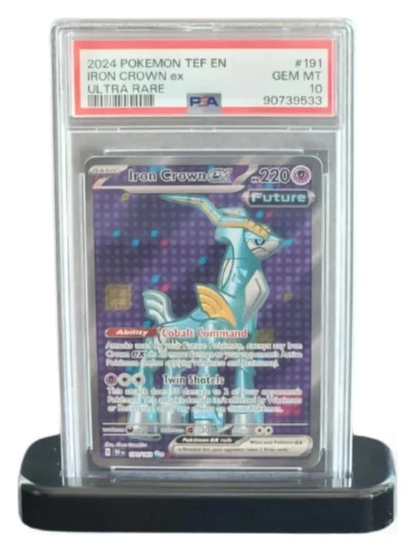 Trading Card Display Stand – Evoretro Black PSA and CGC Slabs