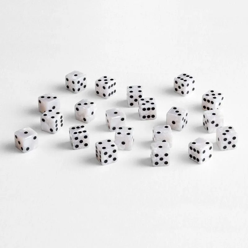 Q Workshop Dice Set – Pearl D6 Full Pack of 20 16 mm 4