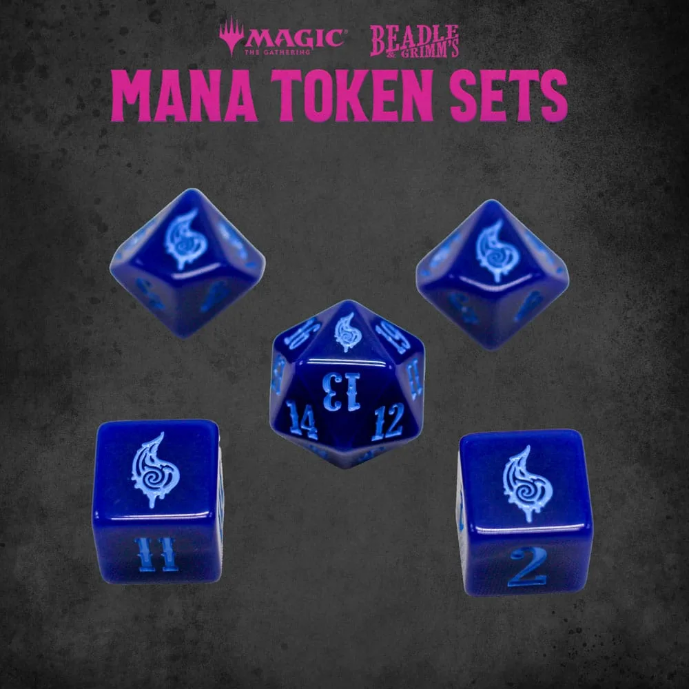 Magic the Gathering Dice and Token Pack – Blue Mana 4