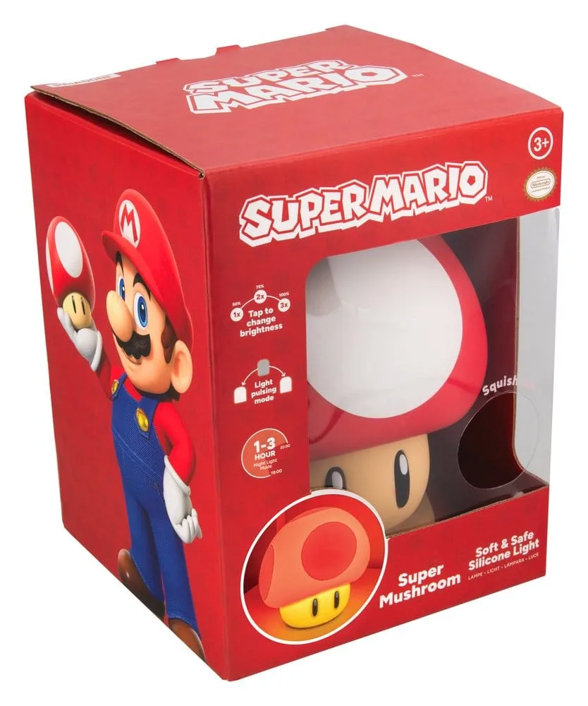 Super Mario Light – SquishyGlo Super Mushroom 15 cm 6