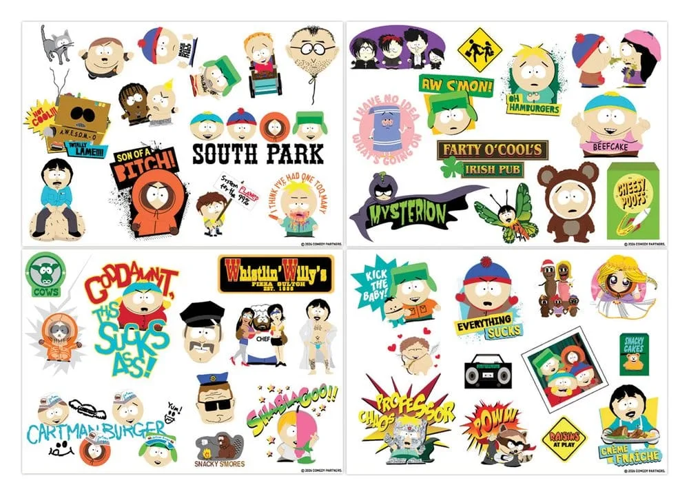 South Park Tech Stickers – Four Reusable Vinyl Sheets