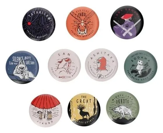 Princess Mononoke Pins – Vintage Blind Box Assortment of 10 6 cm