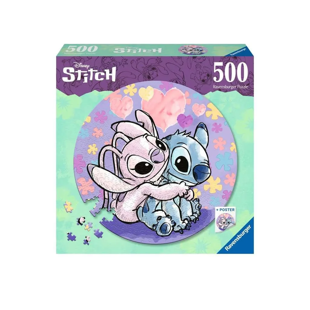 Lilo & Stitch Round Jigsaw Puzzle – 500 Pieces 52 cm