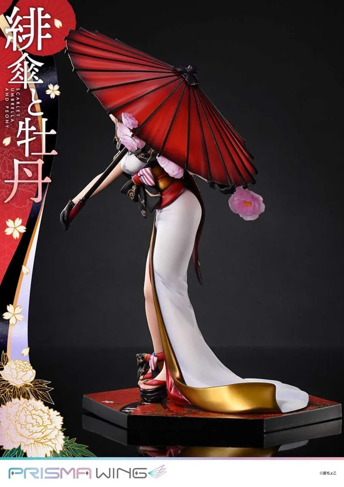 Fuzichoco Statue – Scarlet Umbrella and Peony Deluxe 32 cm 22