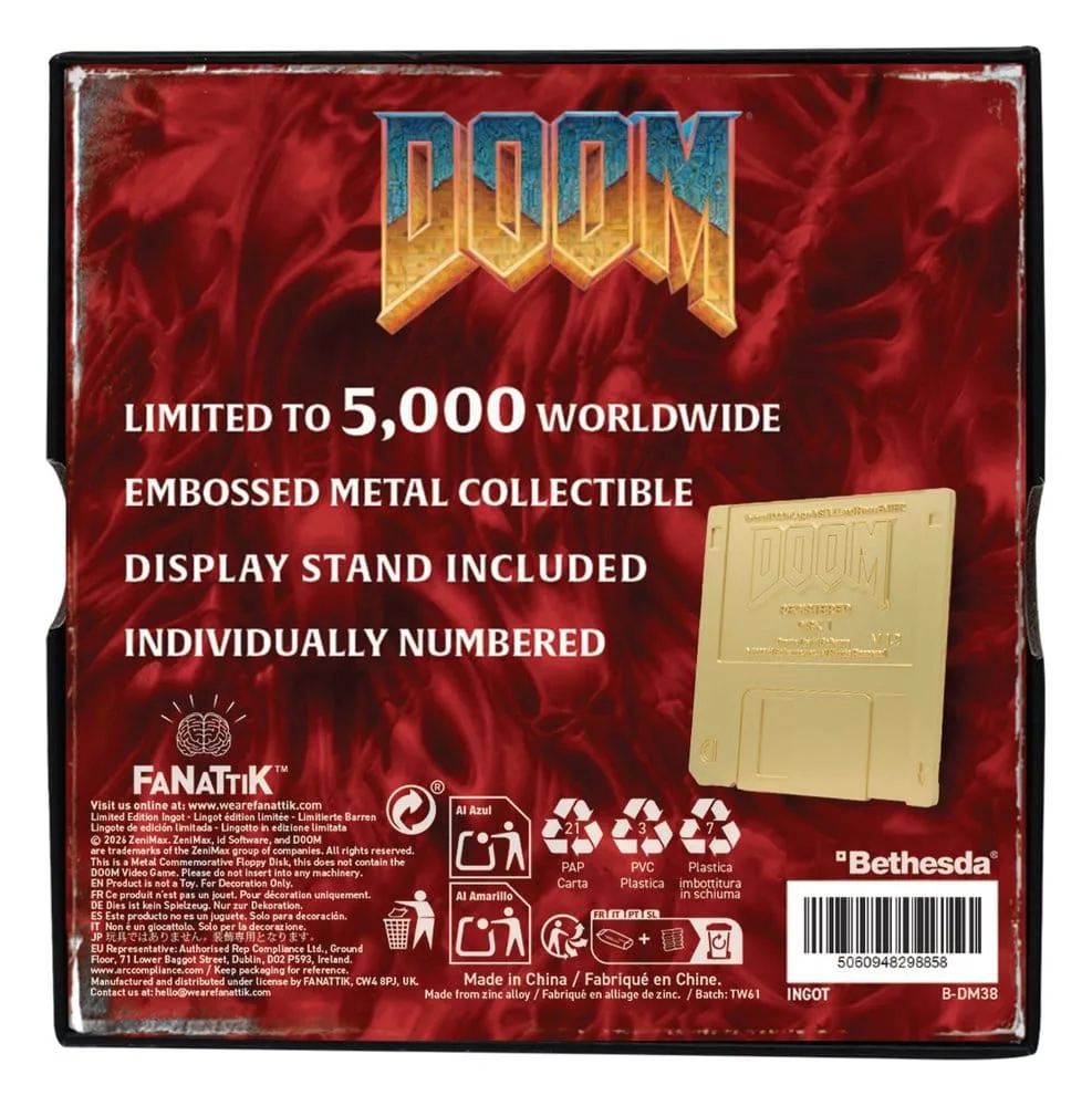 Doom Floppy Disk Replica – Imitation Gold Plated 8.9 x 8.9 cm 5