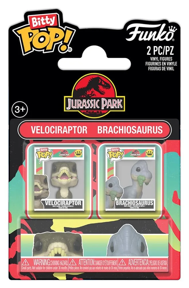 Jurassic Park Mini Figures – Velociraptor and Brachiosaurus 2 cm