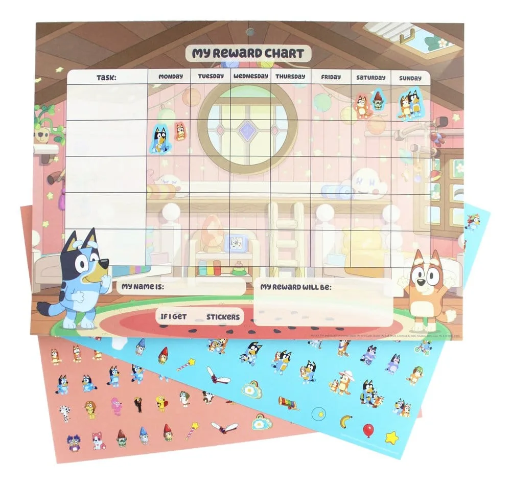 Bluey Reward Chart Set – 30 Charts and 207 Stickers