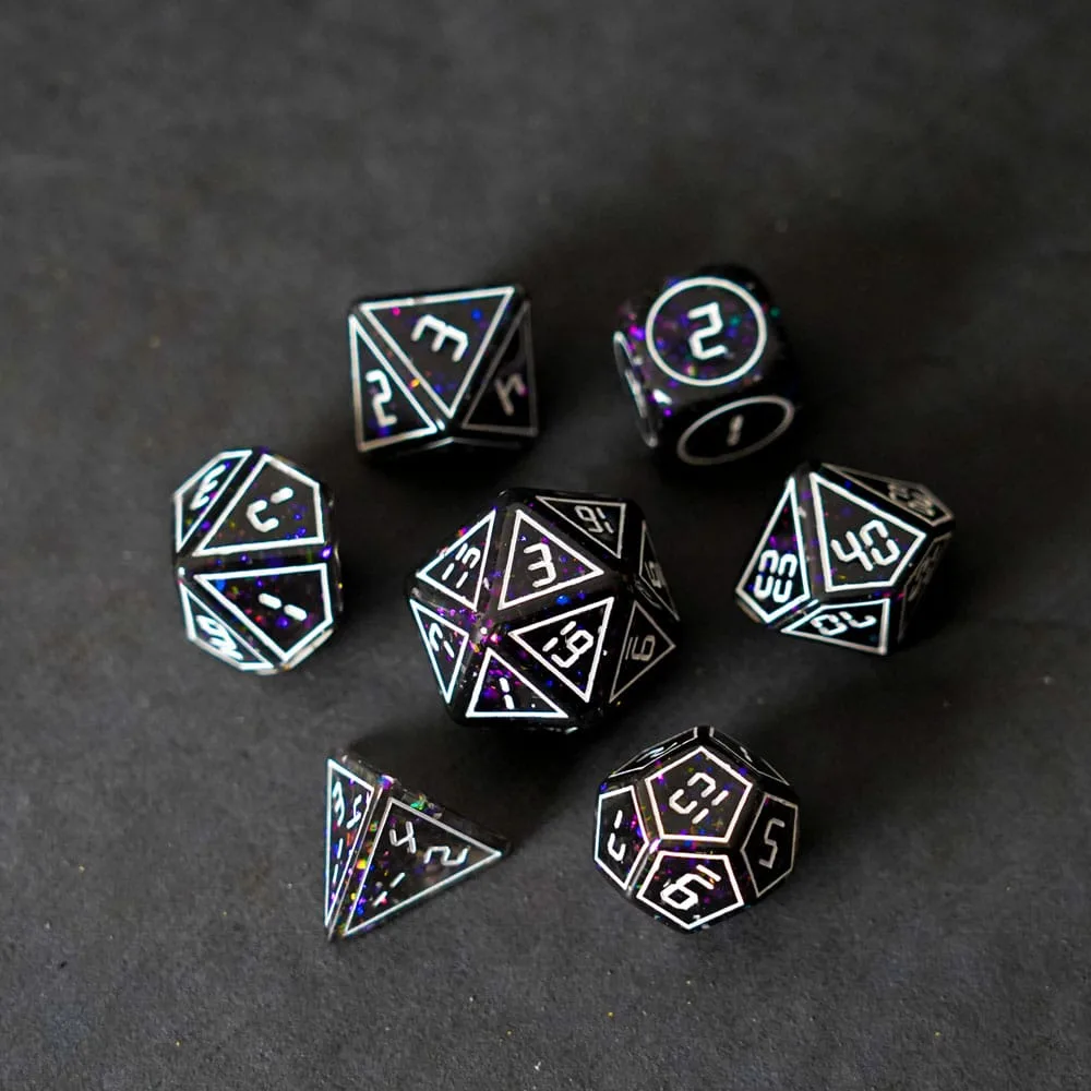 FanRoll Dice Set – Framed Void 7-Piece 16 mm 3