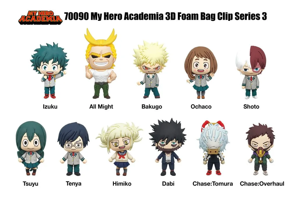 My Hero Academia PVC Bag Clips – Series 3 Display of 24 2