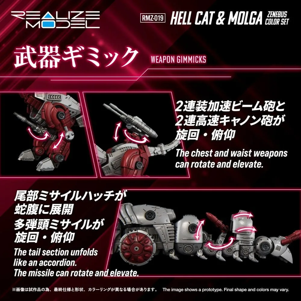 Zoids Model Kit – RMZ-019 Hell Cat and Molga Zenebus 1/100 7