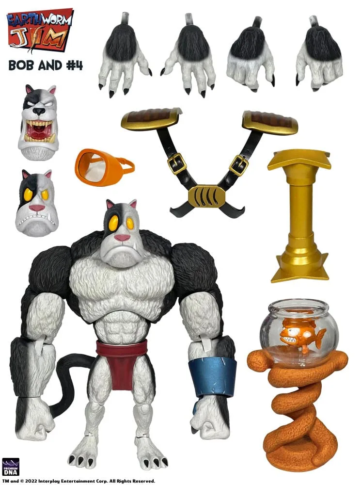 Earthworm Jim Actionfiguren-Set – Bob the Killer Goldfish und #4 2