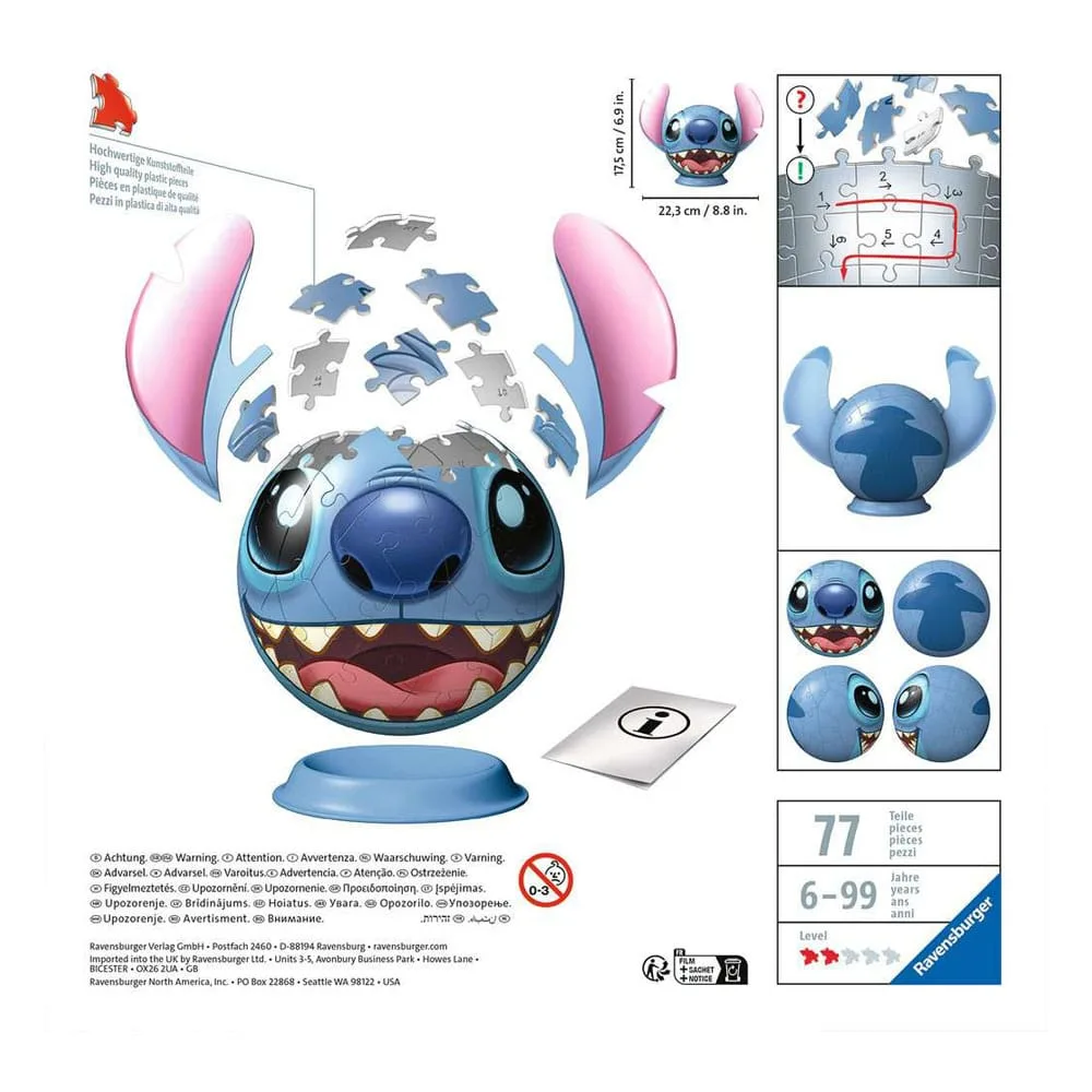 Lilo & Stitch 3D Puzzle – Ball with Ears 77 Pieces 13 cm 2