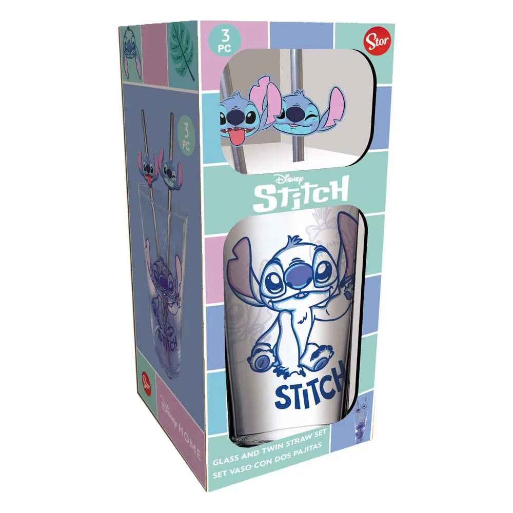 Lilo & Stitch Glass Tumbler – Metal Straw 485 ml 2