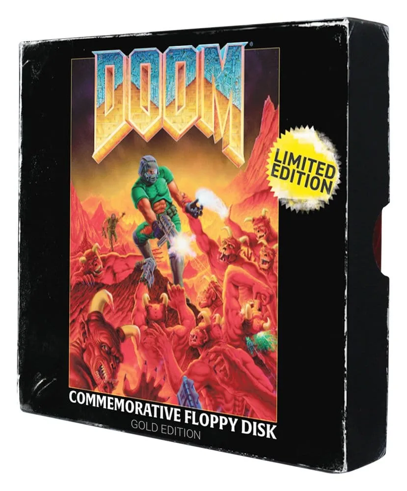 Doom Floppy Disk Replica – Imitation Gold Plated 8.9 x 8.9 cm 4