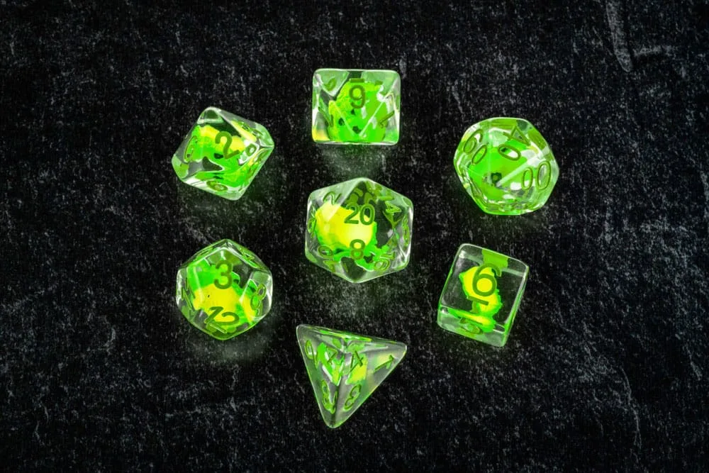 Dragon Storm Dice Set – Green Dragon 7 Pieces 16 mm 5