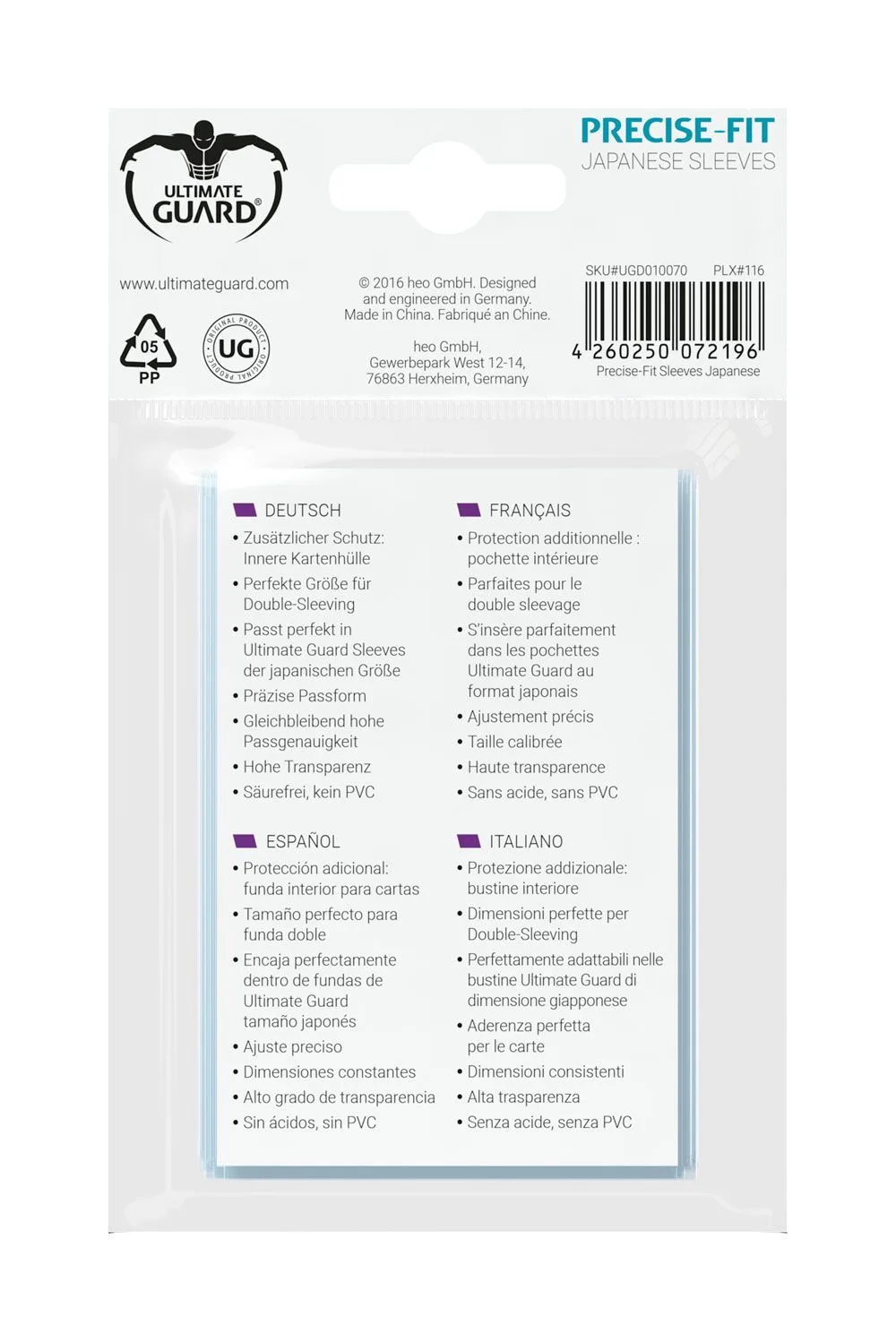 Ultimate Guard Inner Sleeves – Precise-Fit Japanese Size 100 Pack 3