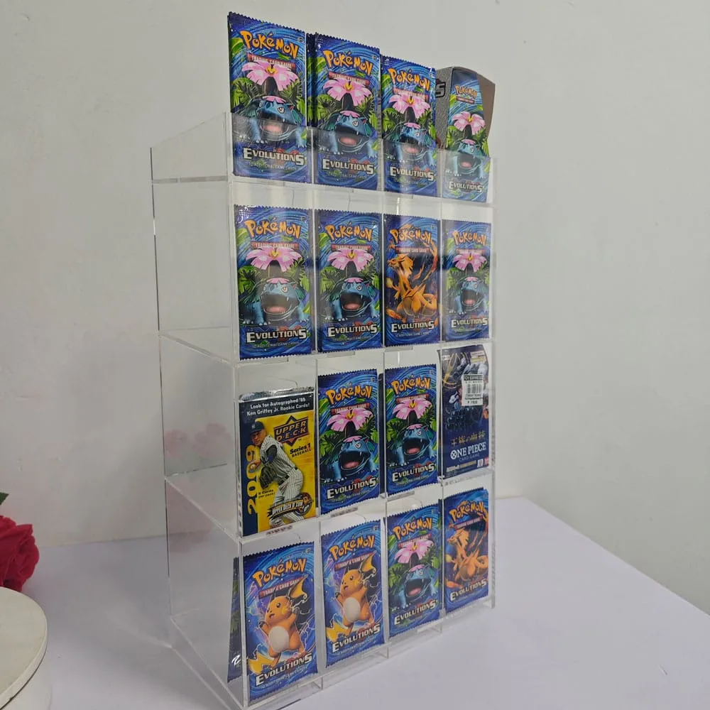 Trading Card Booster Pack Display – EVORETRO Acrylic Counter Rack
