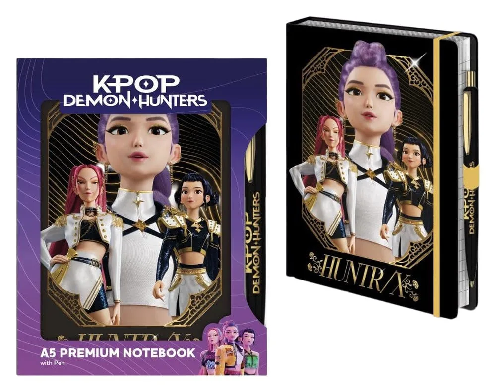 KPop Demon Hunters Notebook with Pen – Premium Golden A5