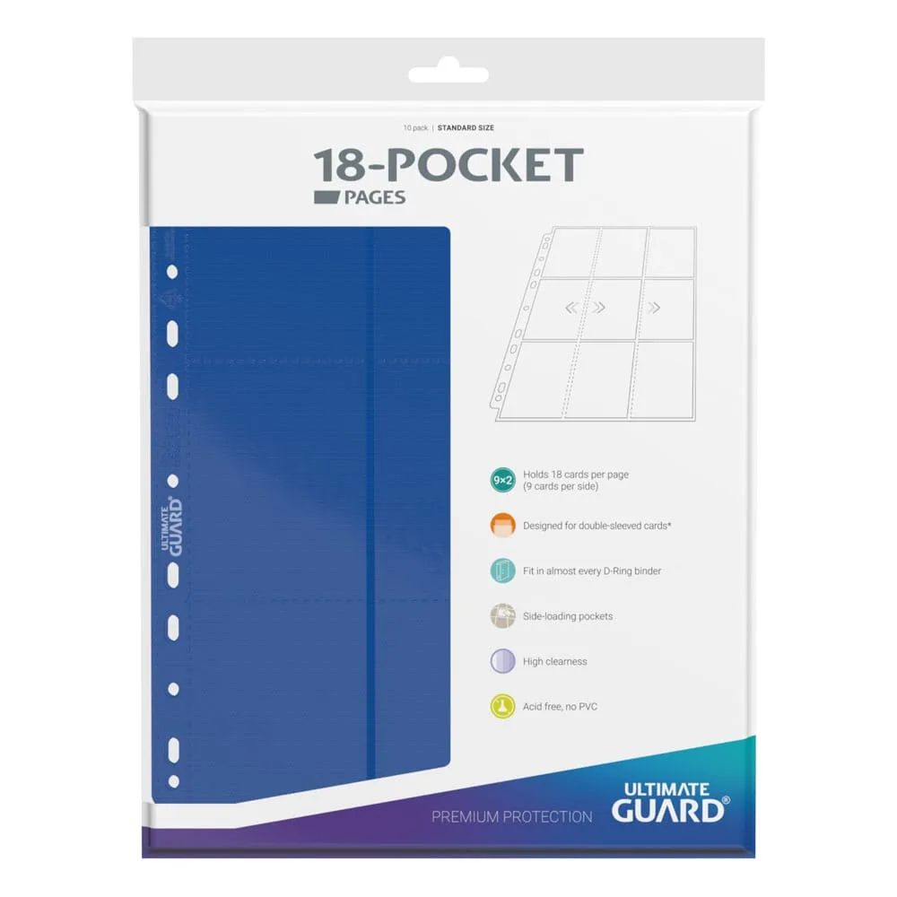 Ultimate Guard Binder Pages – Blue 18-Pocket Side-Loading 10-Pack 3