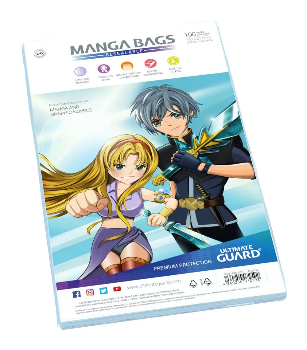 Ultimate Guard Manga Bags – Resealable 100 Pack 1