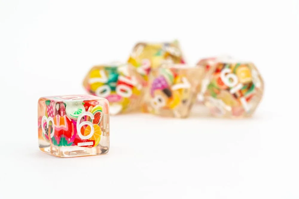 FanRoll Dice Set – Fruit Inclusions 16 mm 3