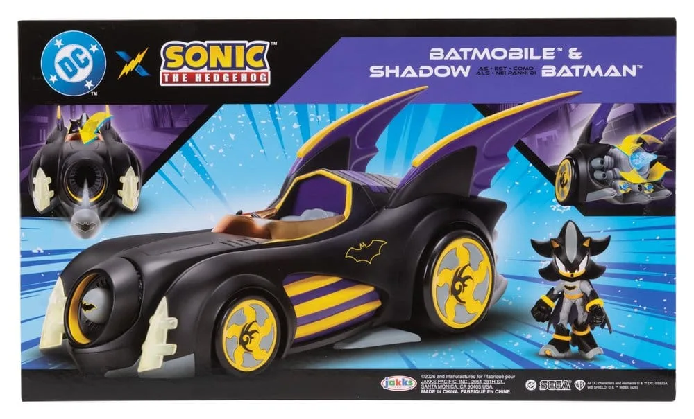 DC x Sonic Figure and Vehicle – Shadow Batman with Batmobile 6 cm 5