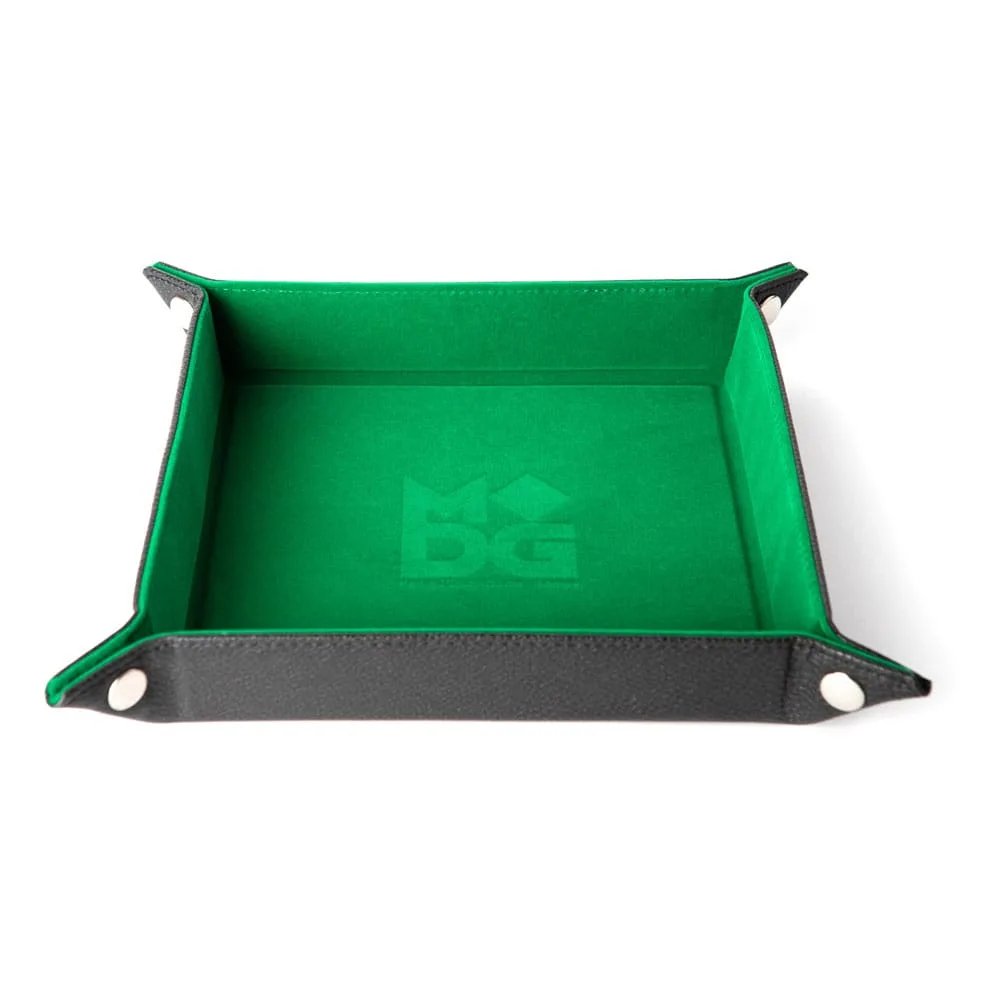 FanRoll Folding Dice Tray – Green Velvet 25 x 25 cm