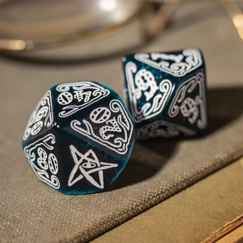 Call of Cthulhu Dobbelset – Abyssal and White 7-delig 7