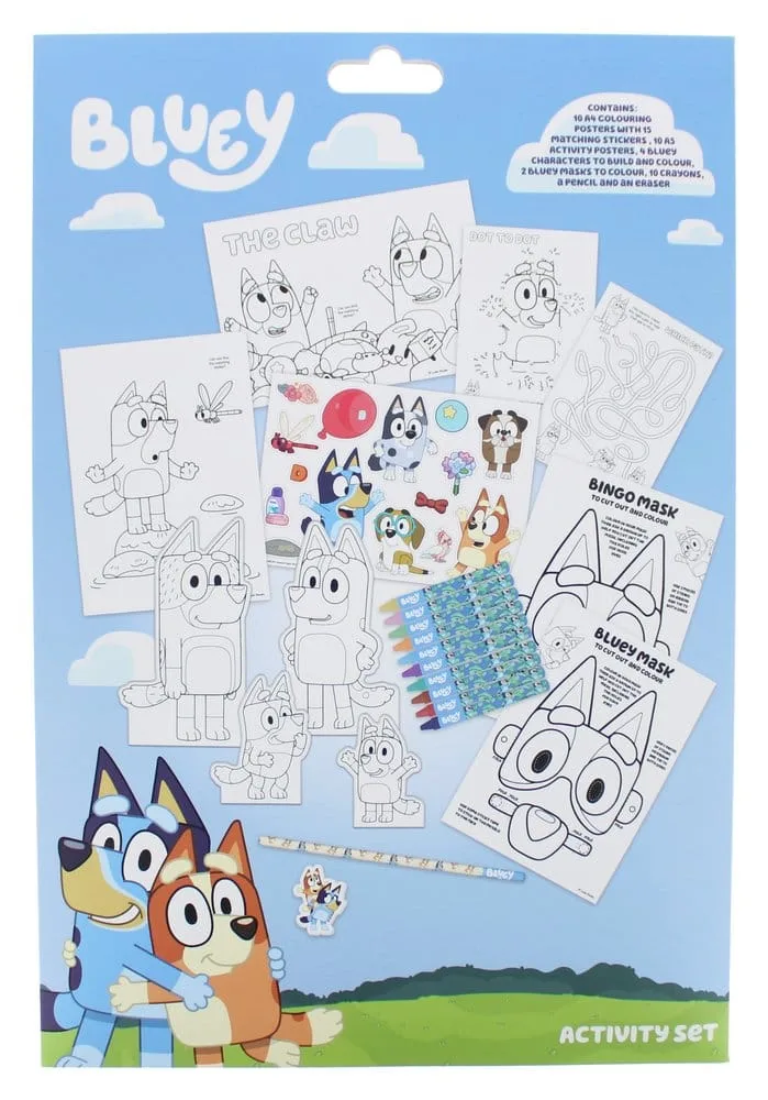 Bluey Activity Set – Colouring Posters Stickers and Masks 1