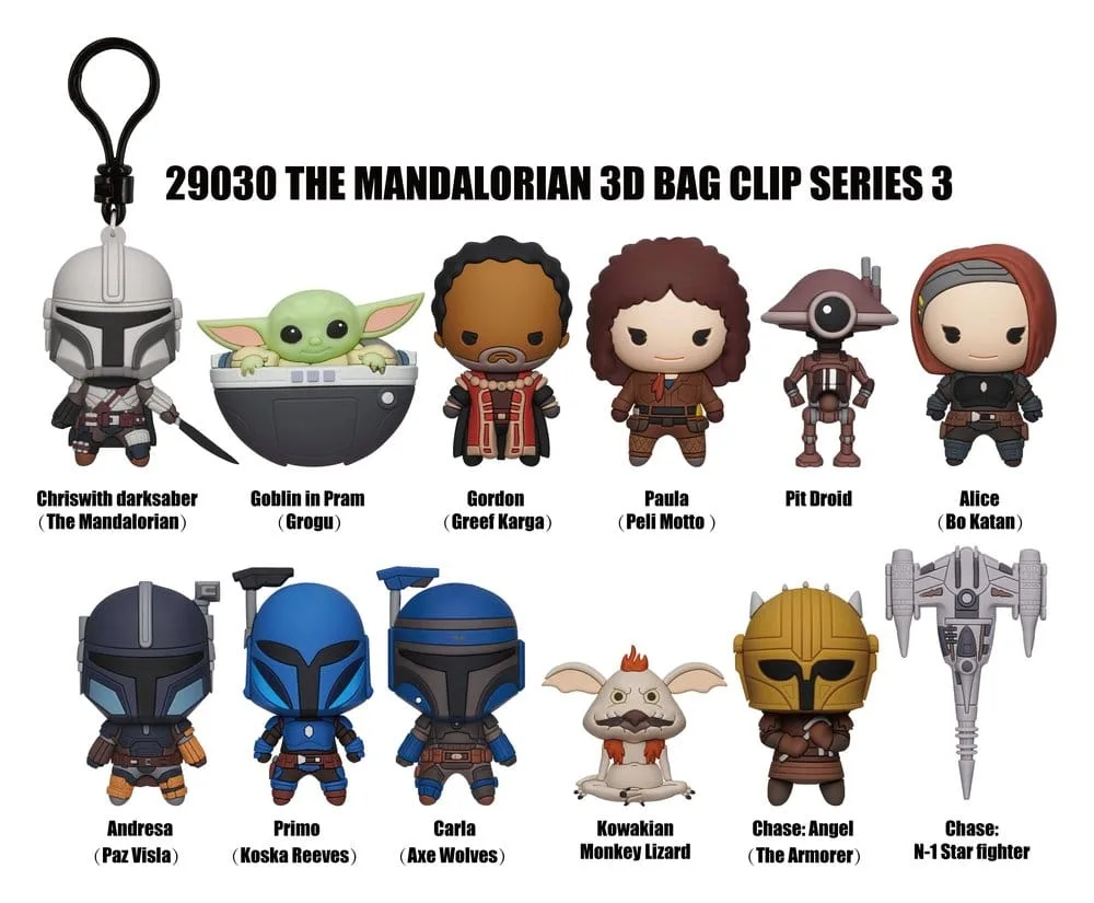 Star Wars The Mandalorian Bag Clips – Series 3 Display of 24 2