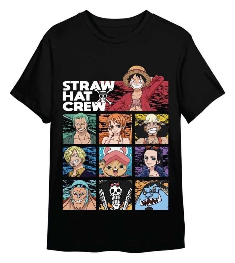 One Piece T-Shirt – Straw Hat Crew Black Size S