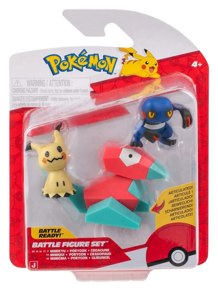 Pokémon Figure Set – Mimikyu Porygon and Croagunk 3-Pack 3