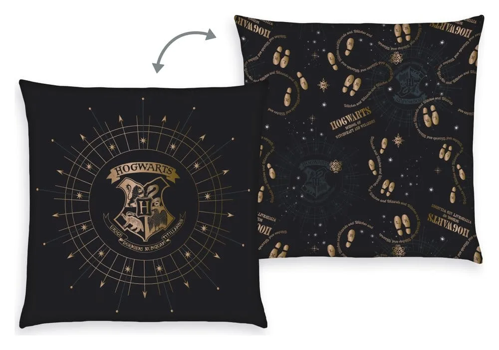 Harry Potter Pillow – Hogwarts Crest and Marauder’s Map 40 x 40 cm