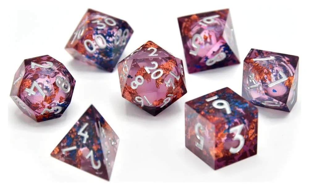 CritStones Dice Set – Fey Mist Liquid Core 7 Pieces