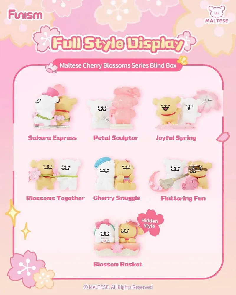 Maltese Mini Figures – Cherry Blossoms Display of 6 10 cm