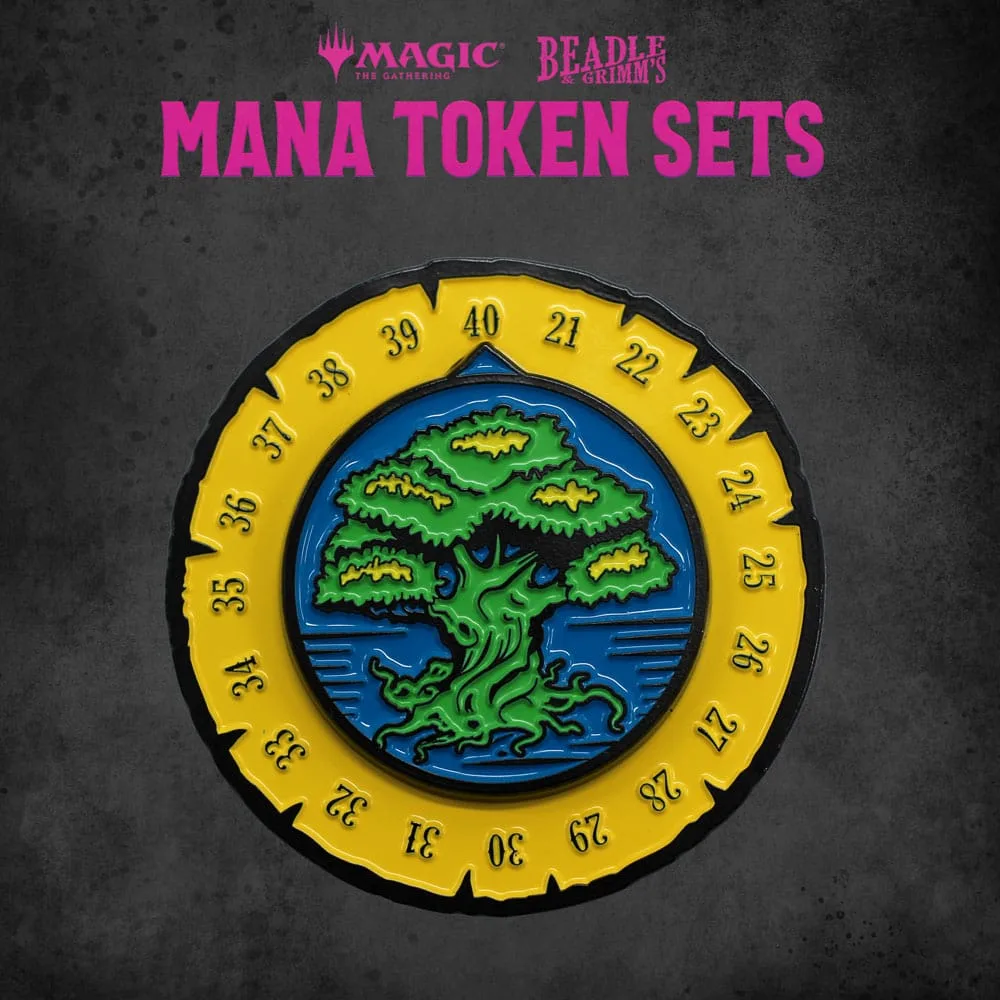 Magic the Gathering Dice and Token Pack – Green Mana 5