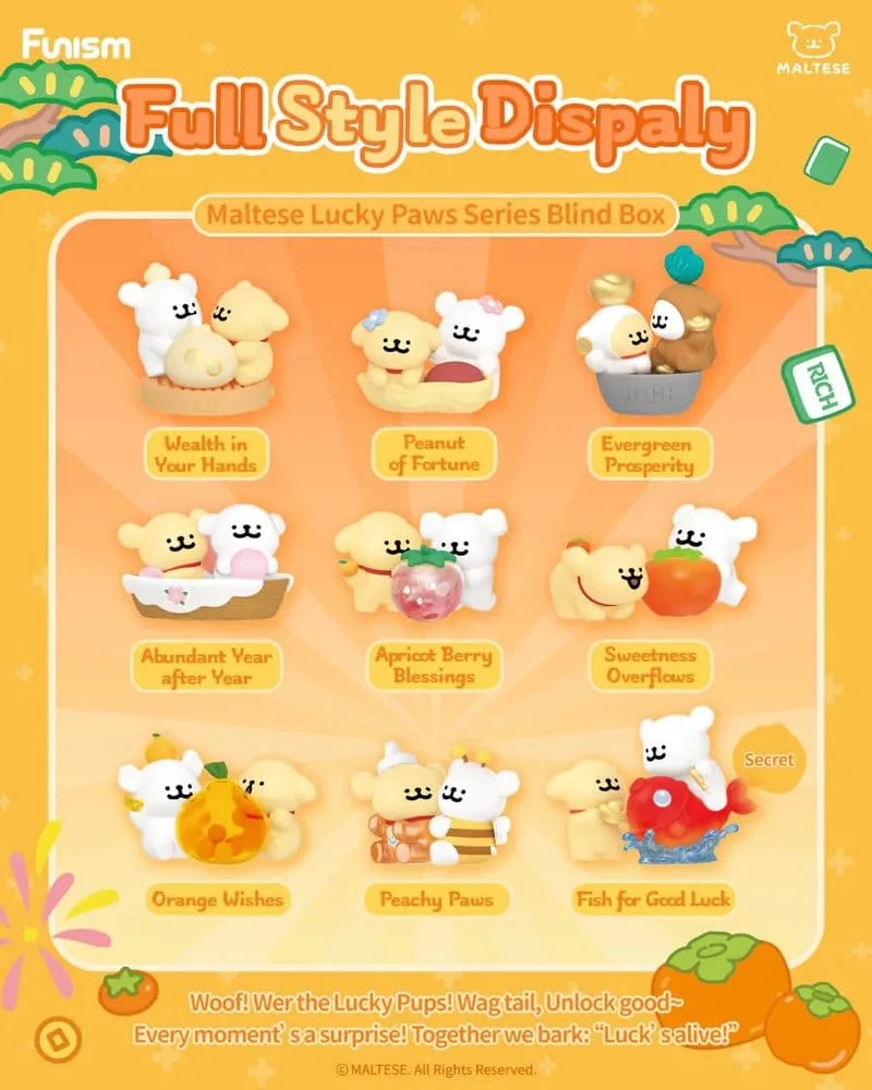 Maltese Mini Figures – Lucky Paws Display of 8 6–10 cm 11