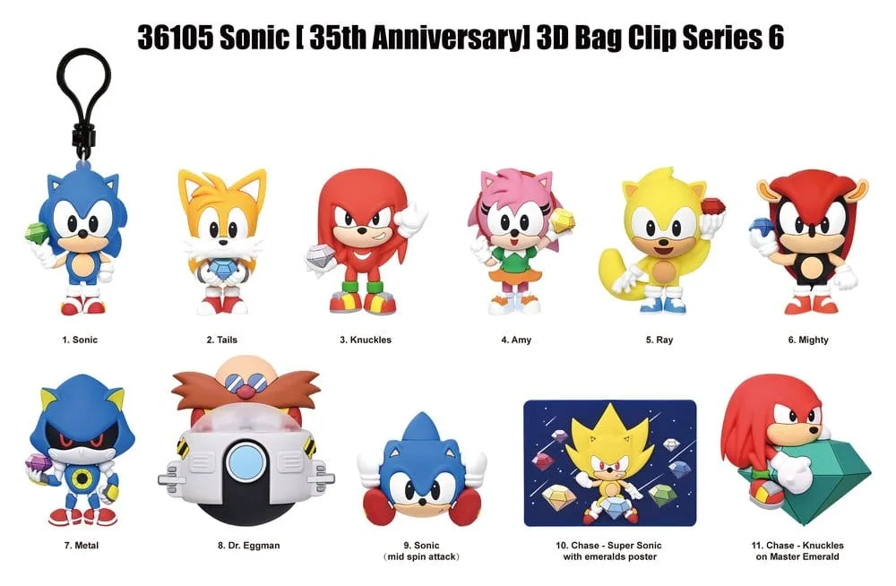 Sonic the Hedgehog Bag Clips – Series 6 Display of 24 2