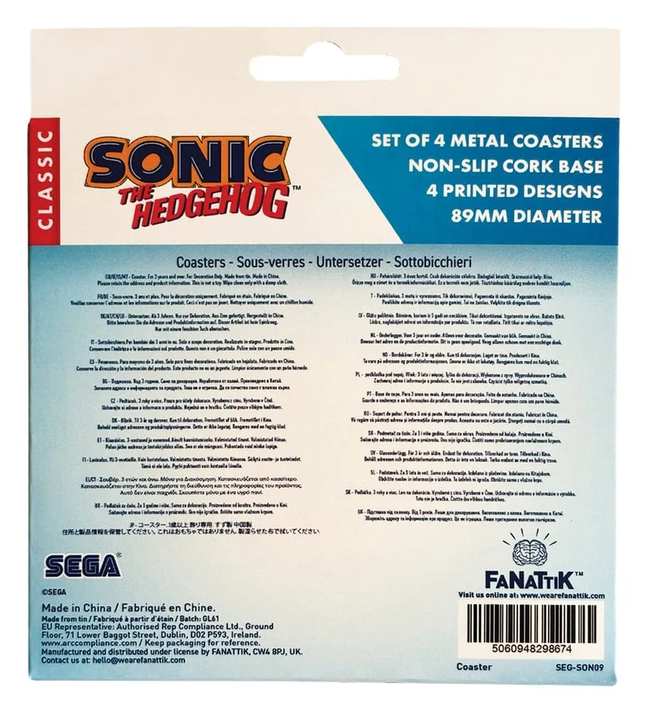 Sonic the Hedgehog Untersetzer – 4 Spielorte 89 mm 3